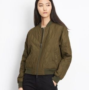 New Vince Olive Quilted Bomber Medium